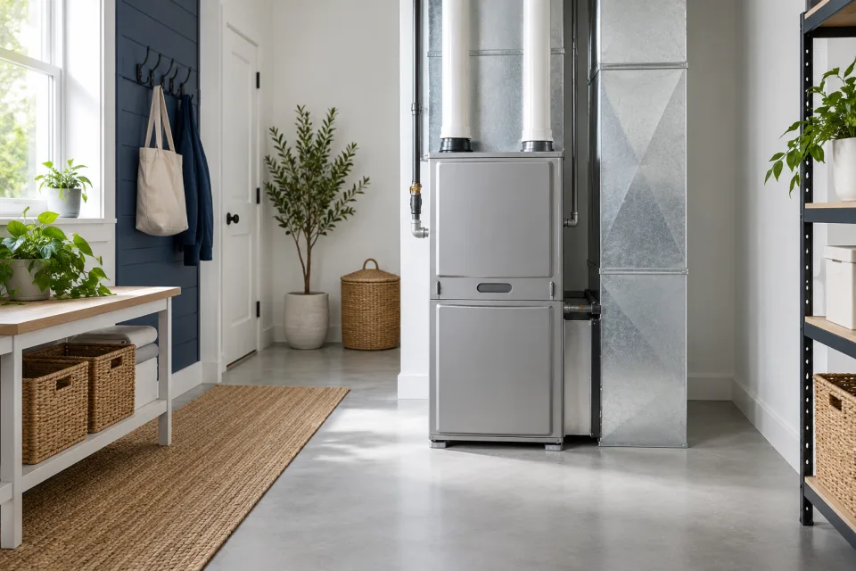 Illustrative residential furnace setting