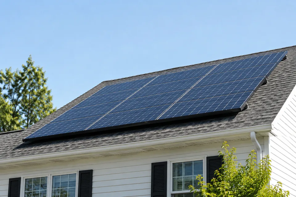 Solar power equipment in a residential setting
